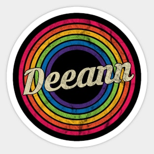 Deeann - Retro Rainbow Faded-Style Sticker